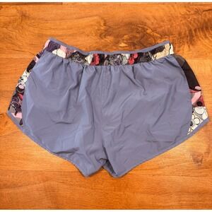 Nike Running Shorts Womens Blue Hyper Femme Floral Print Swoosh Logo D XL